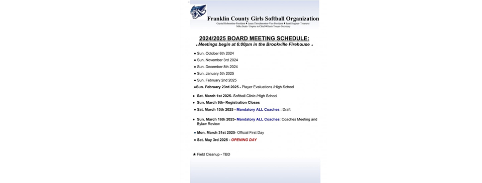 Important Dates